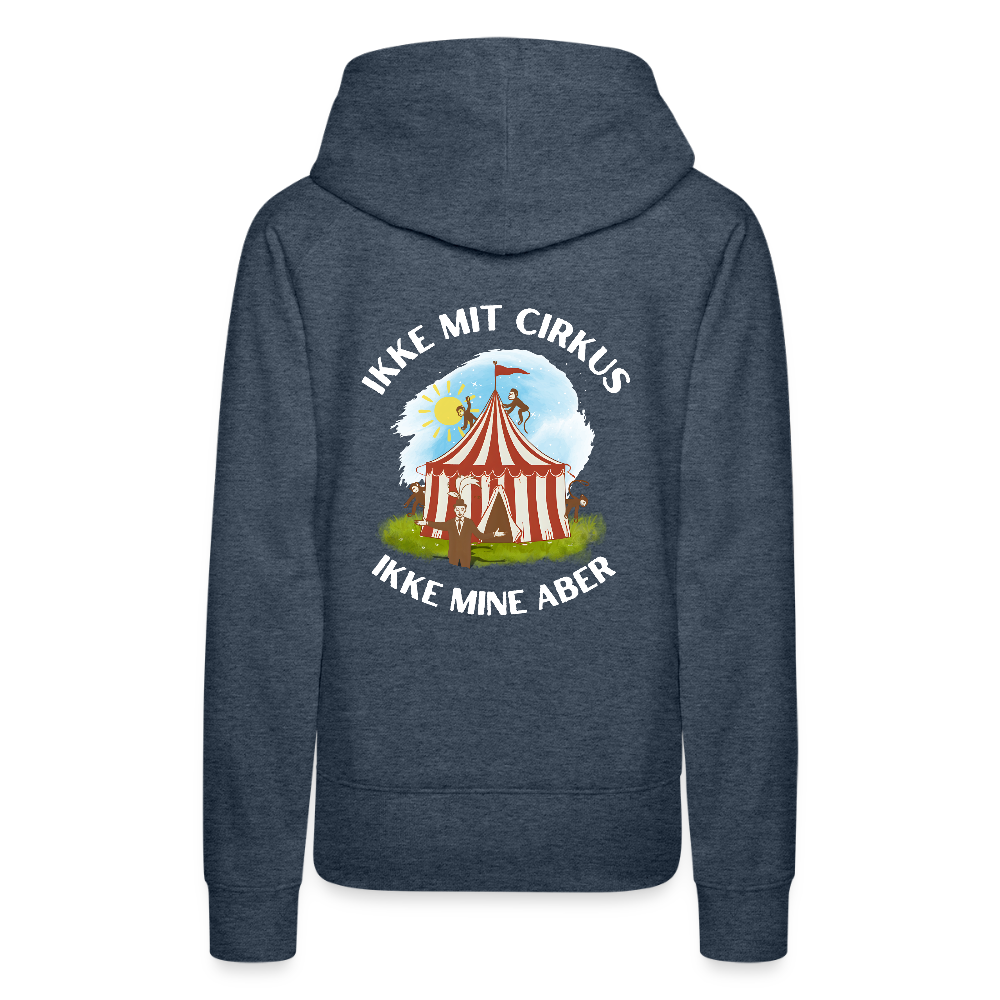 Dame Premium hættetrøje - jeansblå