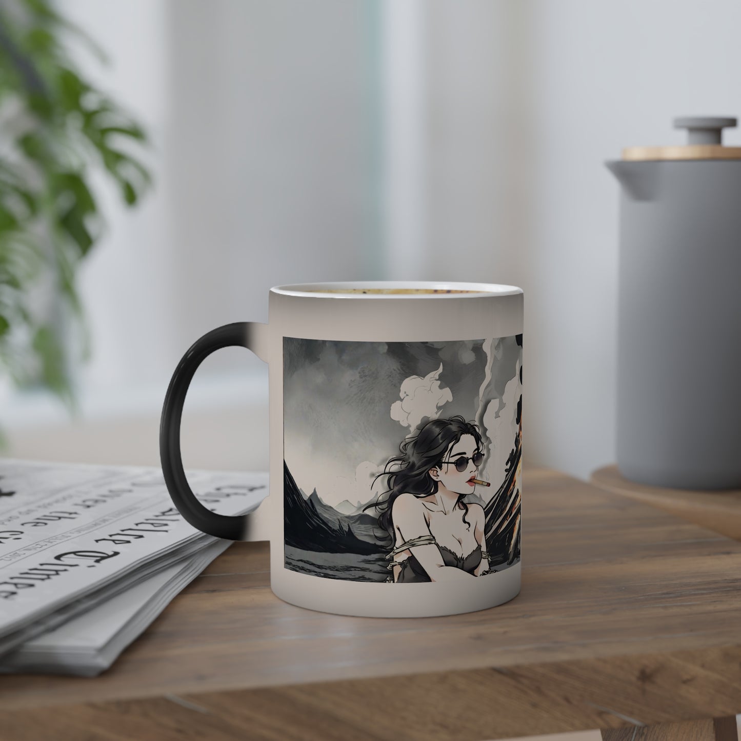 Farveskiftende krus, der viser temperaturen til dit miljø