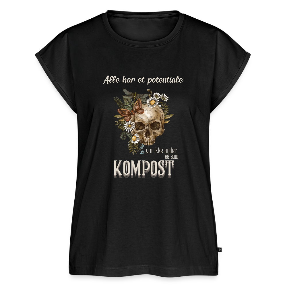 Bæredygtig pragmatisme Dame T-shirt med rulleærmer - sort