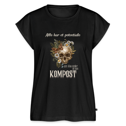 Bæredygtig pragmatisme Dame T-shirt med rulleærmer - sort