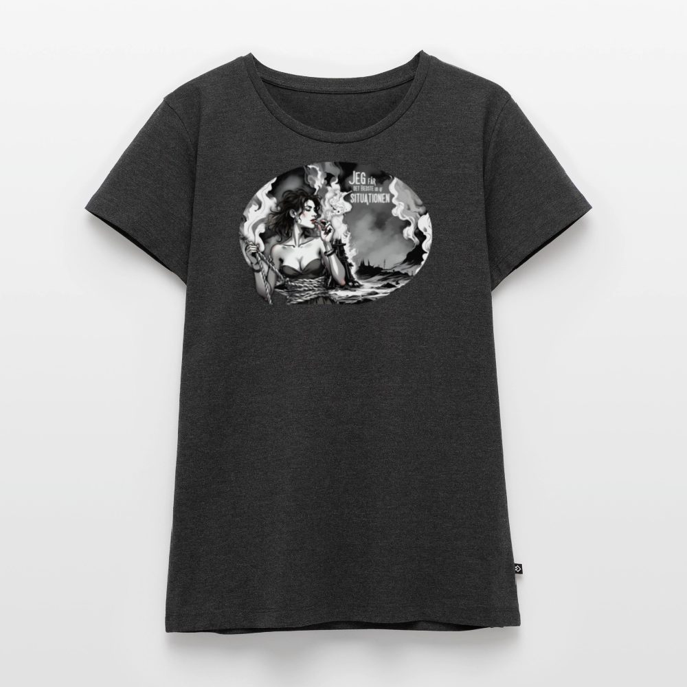 Dame premium T-shirt - antracit meleret