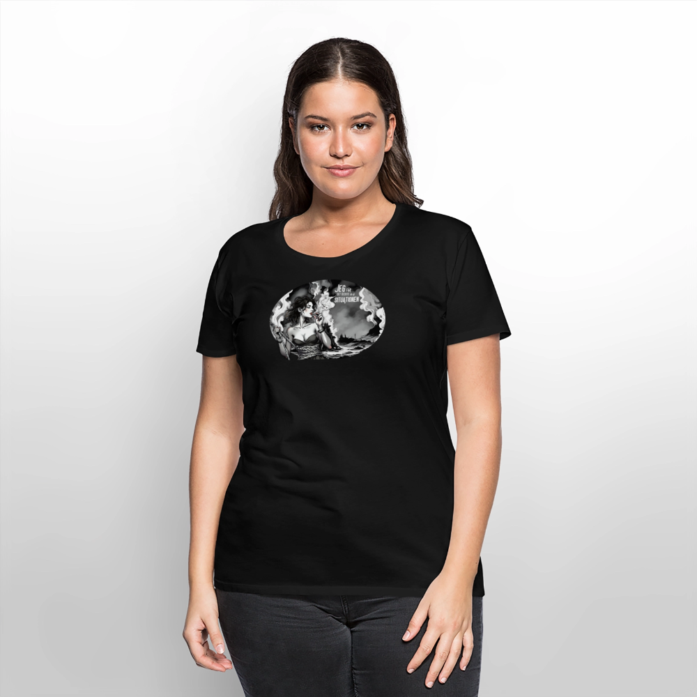 Dame premium T-shirt - sort