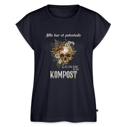 Bæredygtig pragmatisme Dame T-shirt med rulleærmer - navy