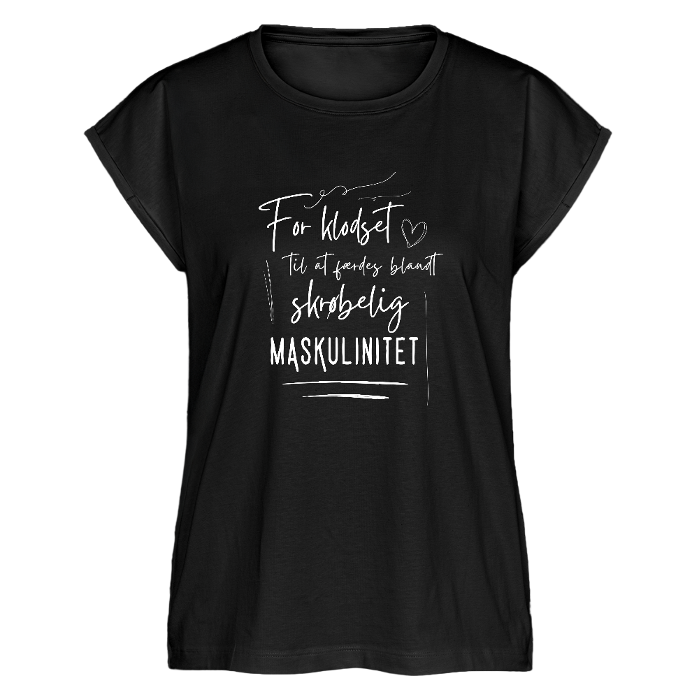 Skrøbelig maskulinitet Dame T-shirt med rulleærmer - sort