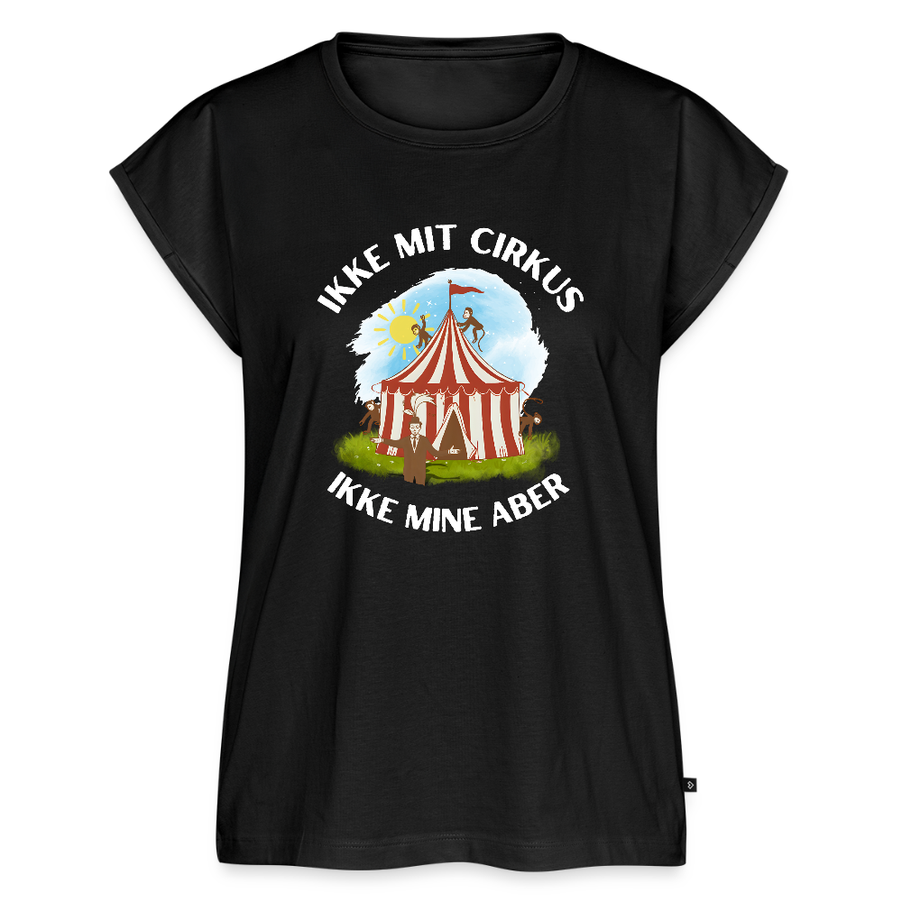 Ikke mit cirkus Dame T-shirt med rulleærmer - sort