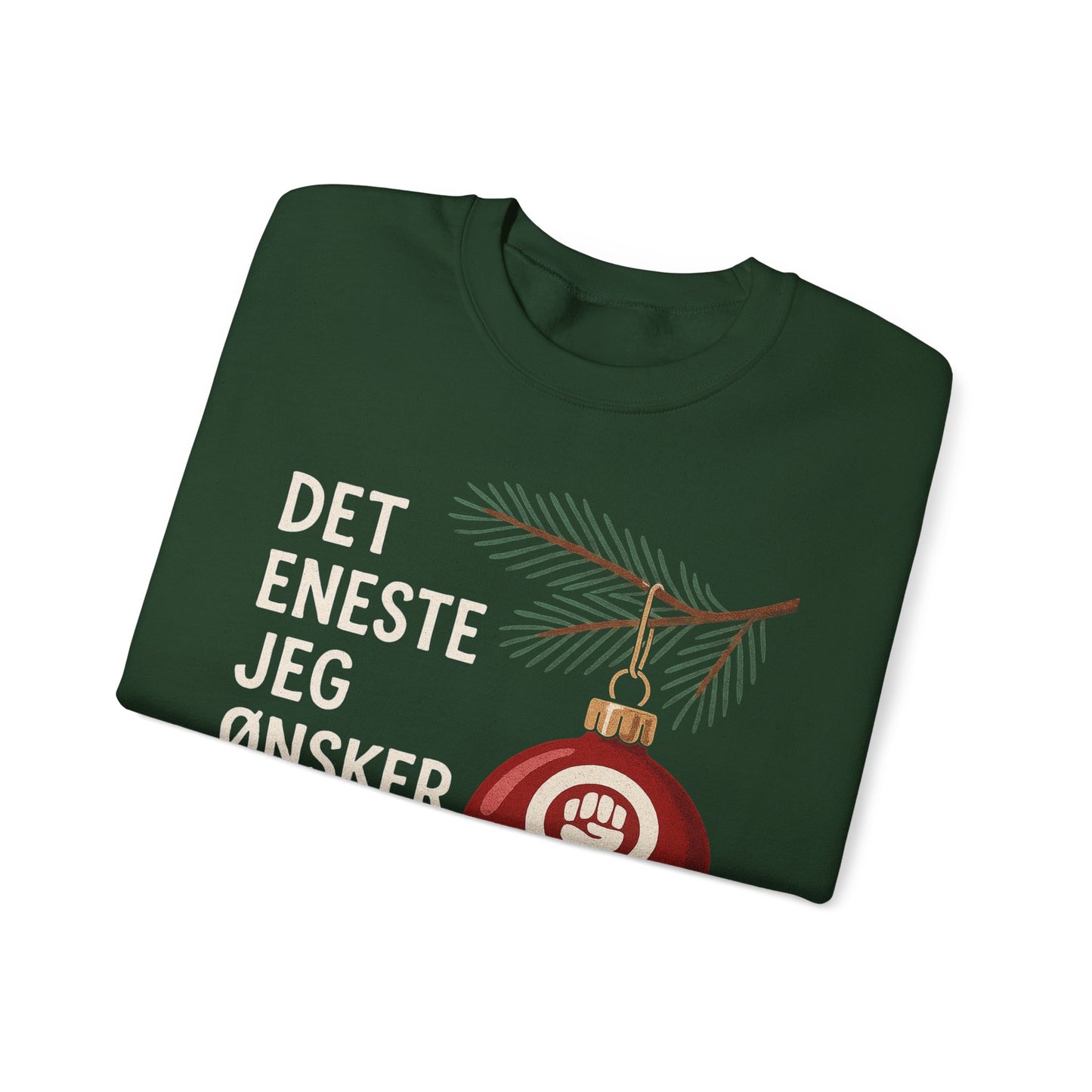 Crewneck Sweatshirt — Danish Feminist Christmas Design: “Det eneste jeg ønsker mig til jul er ligestilling”