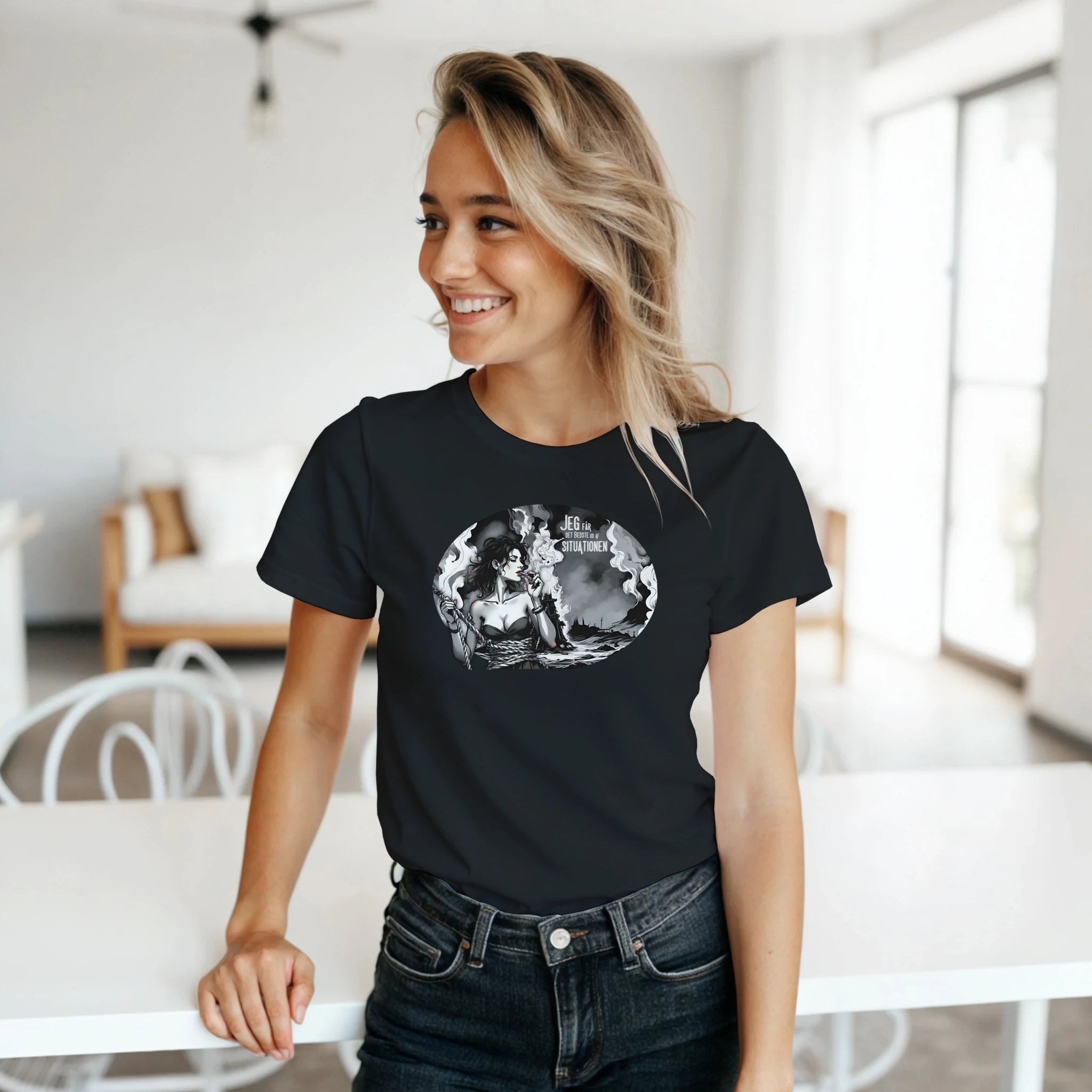 Få det bedste ud af situationen tæt kvinde t-shirt